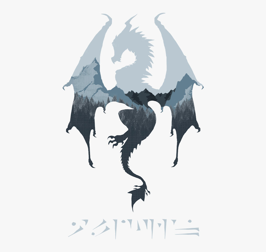 Limited Edition Cheap Daily T Shirts - Skyrim Phone Wallpaper Dragon, HD Png Download, Free Download