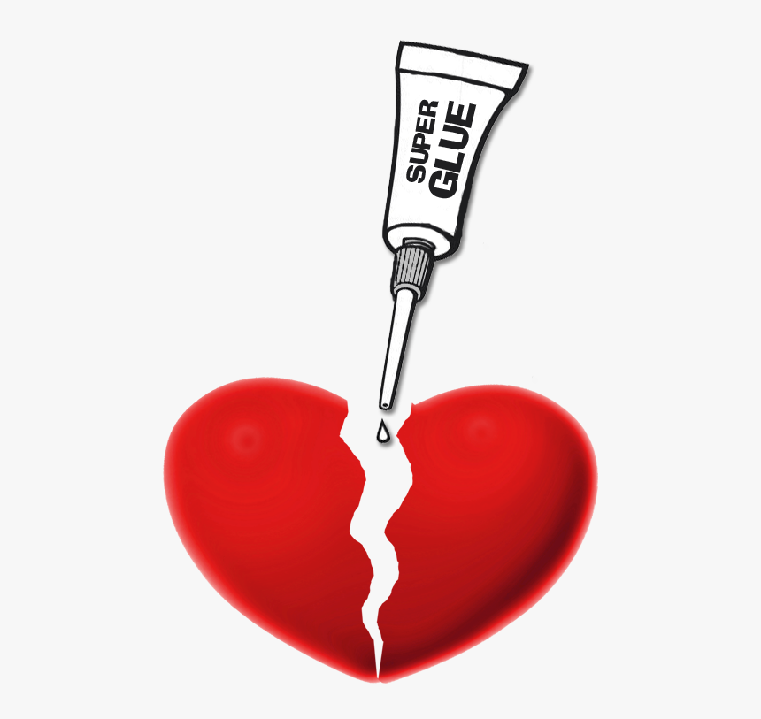 Super-glue And Broken Heart Copy - Glue For Broken Heart, HD Png Download, Free Download