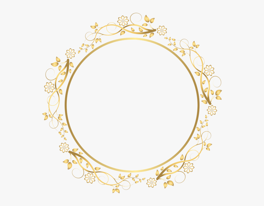 Ornament - Gold Flower Round Border, HD Png Download, Free Download