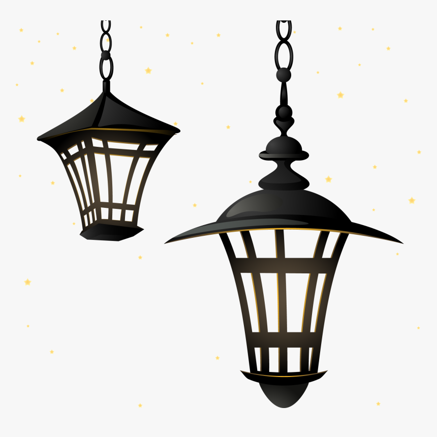 Vector Street Light Lamp Chandelier Lighting Retro - Lampion Ramadhan Vector Png, Transparent Png, Free Download