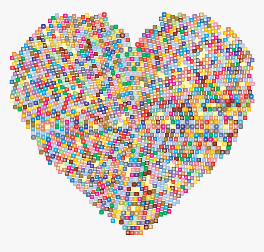 Colorful Mosaic Heart Clip Arts - Portable Network Graphics, HD Png Download, Free Download