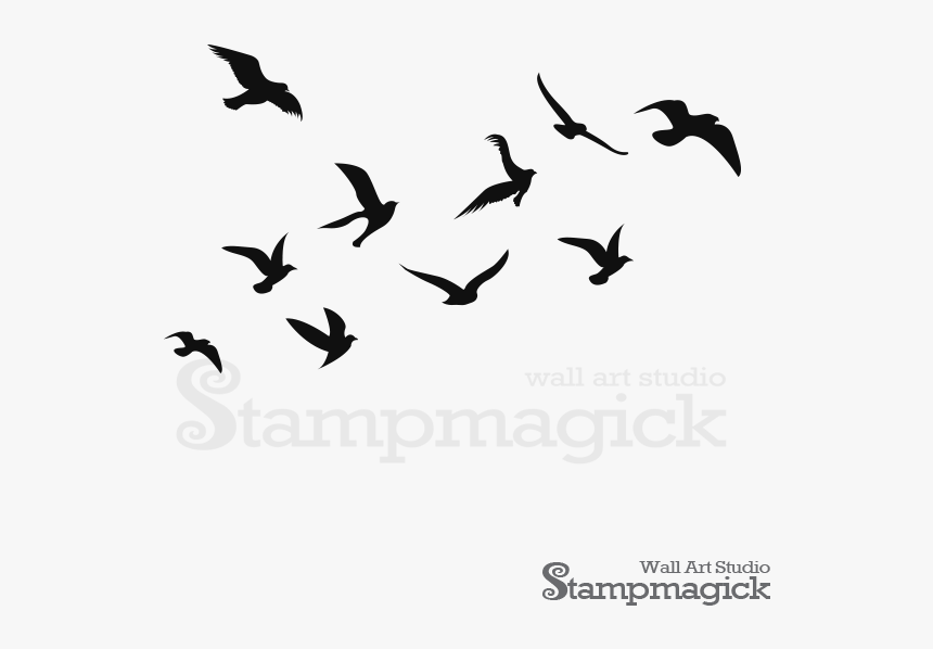 Bird Silhouette Decals At Getdrawings - Sea Birds Flying Silhouette, HD Png Download, Free Download