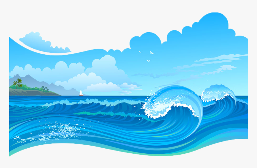 Transparent Water Wave Png - Cartoon Ocean Wave Png, Png Download, Free Download