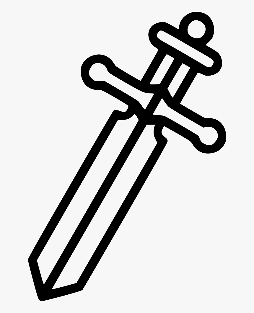 Sword Cross Battle Coop Game Blade Knight - Sword Outline Icon Transparent, HD Png Download, Free Download