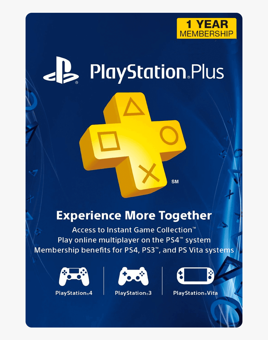 1 Year Playstation Plus Membership, HD Png Download, Free Download