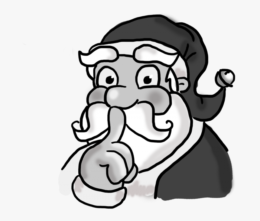 Secret Santa Black And White, HD Png Download, Free Download