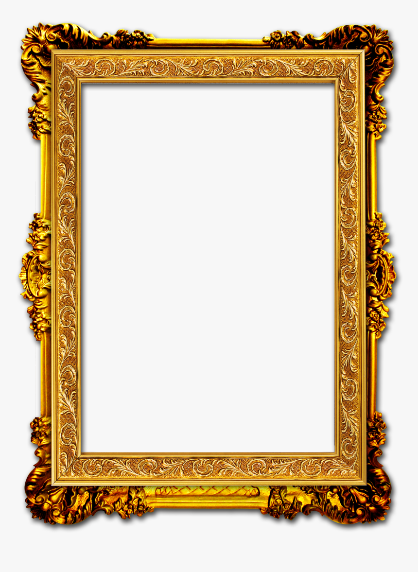 Picture Frame Gold Png Download Free Clipart - Golden Frame Hd Png, Transparent Png, Free Download