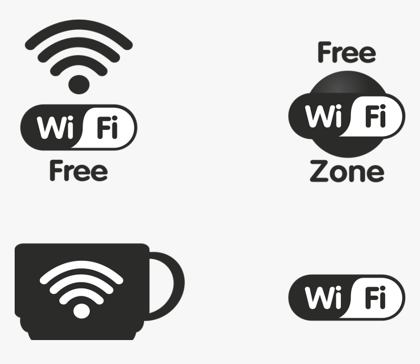 Wifi, Wlan, Free Wifi Zone, Internet Cafe, Hotspot - Wi-fi, HD Png Download, Free Download