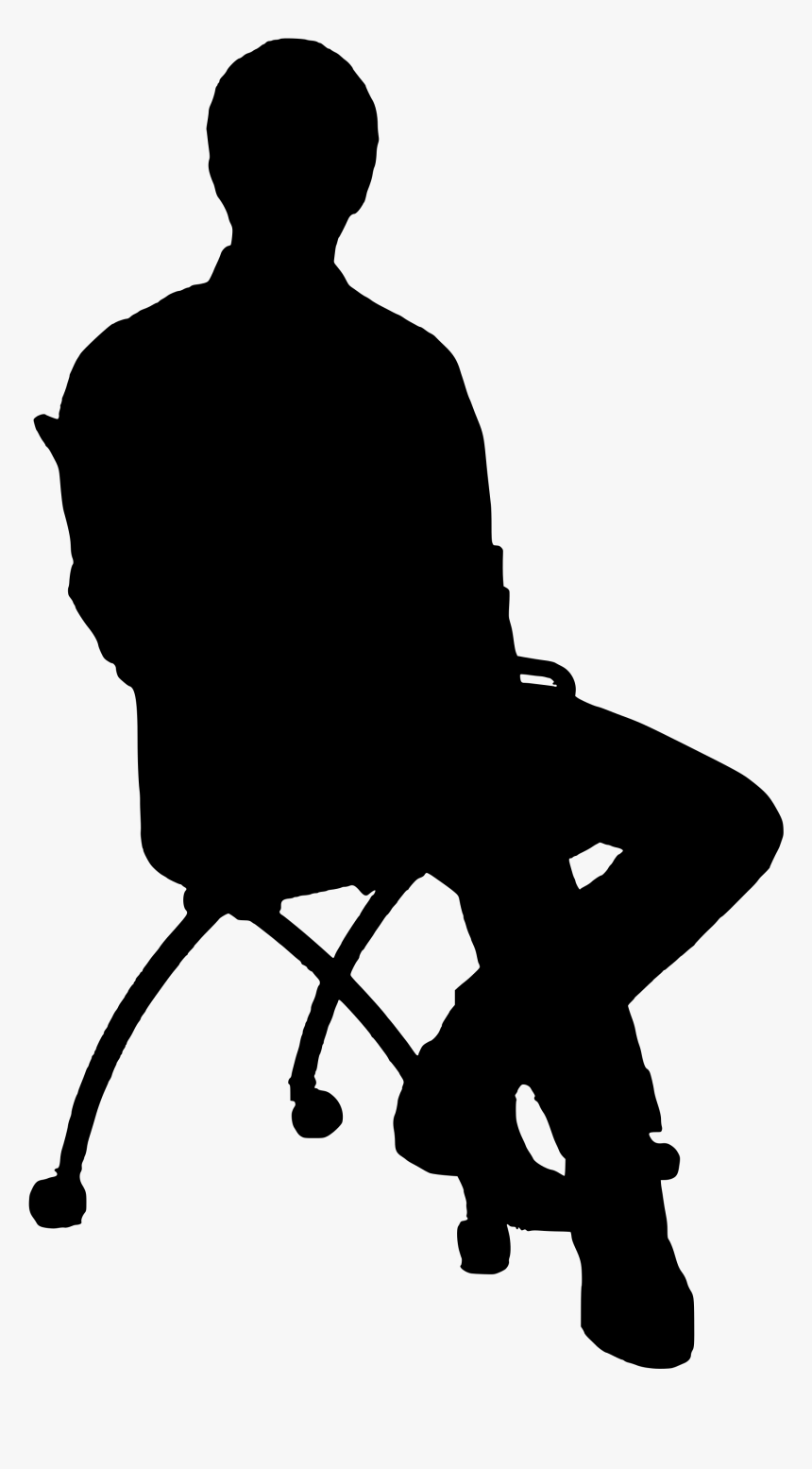 Silhouette Of Man On Chair - Person Sitting In Chair Silhouette, HD Png Download, Free Download