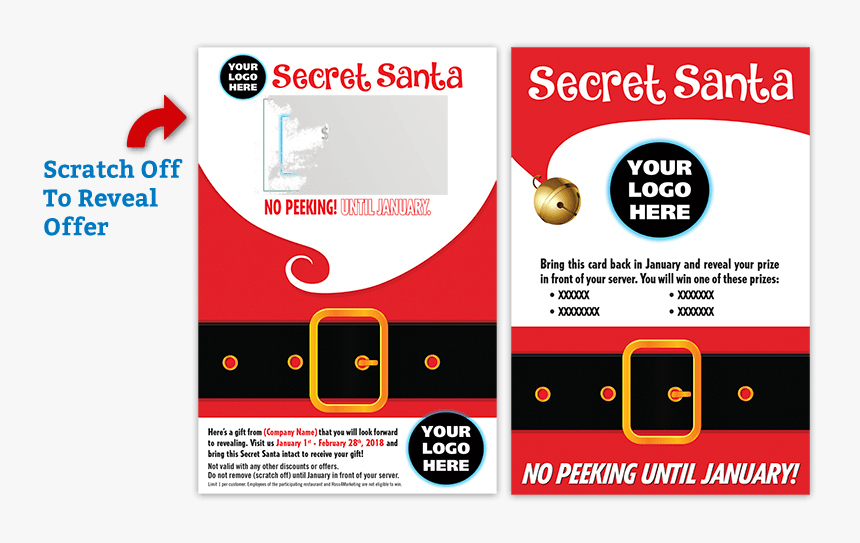 Secret Santa Scratch Off Cards - Graphic Design, HD Png Download, Free Download