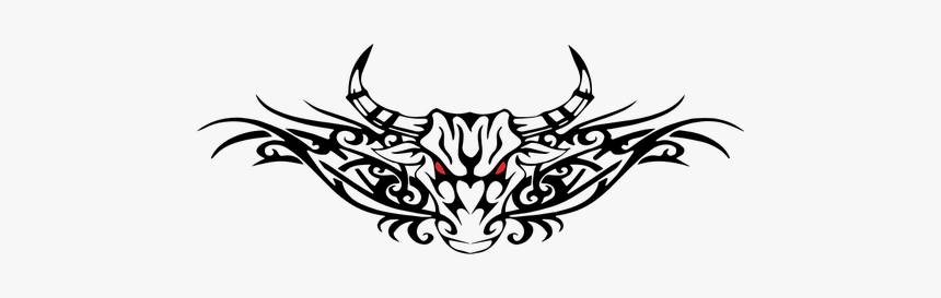 Vector Illustration Of Tribal Bull Tattoo - Tribal Bull Png, Transparent Png, Free Download