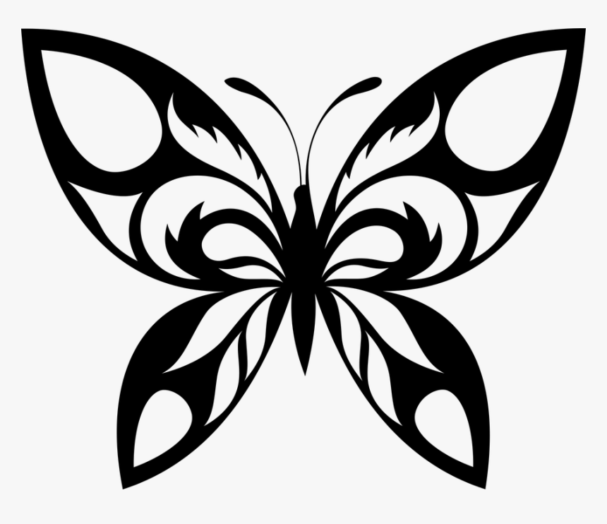 Animal, Animals, Animals Tribal, Butterflies, Butterfly - Black And White Motif, HD Png Download, Free Download