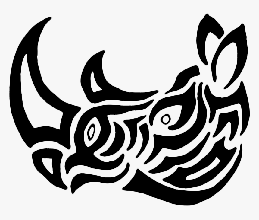 Transparent Rhino Clipart Black And White - Tribal Tattoo Rhino, HD Png Download, Free Download