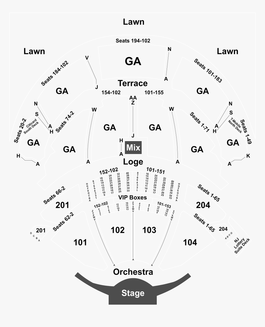 Pnc Bank Art Center Seating Chart Row W, HD Png Download, Free Download