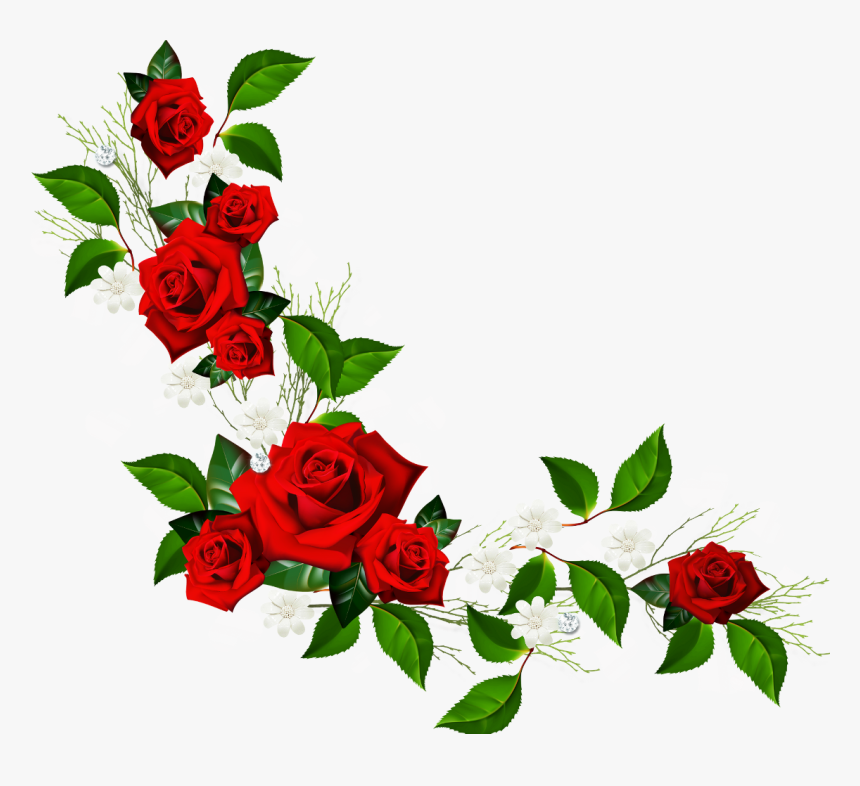 Red Flower Frame Png Pic - Red Flower Border Png, Transparent Png, Free Download