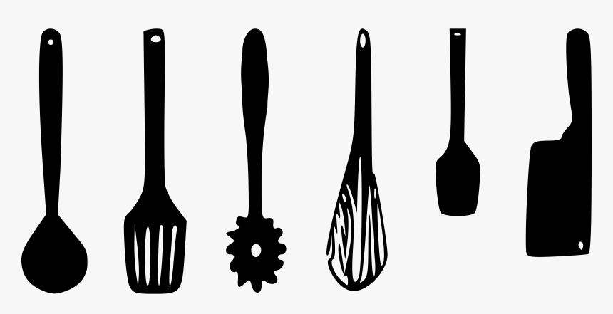 Silhouette,monochrome Photography,pitchfork - Kitchen Utensils Clip Art, HD Png Download, Free Download
