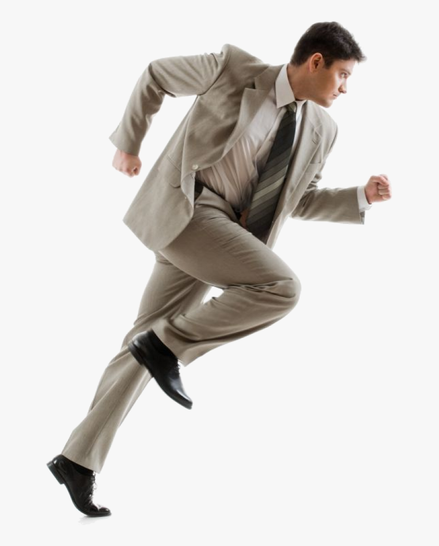 Man In Suit Running, HD Png Download, Free Download