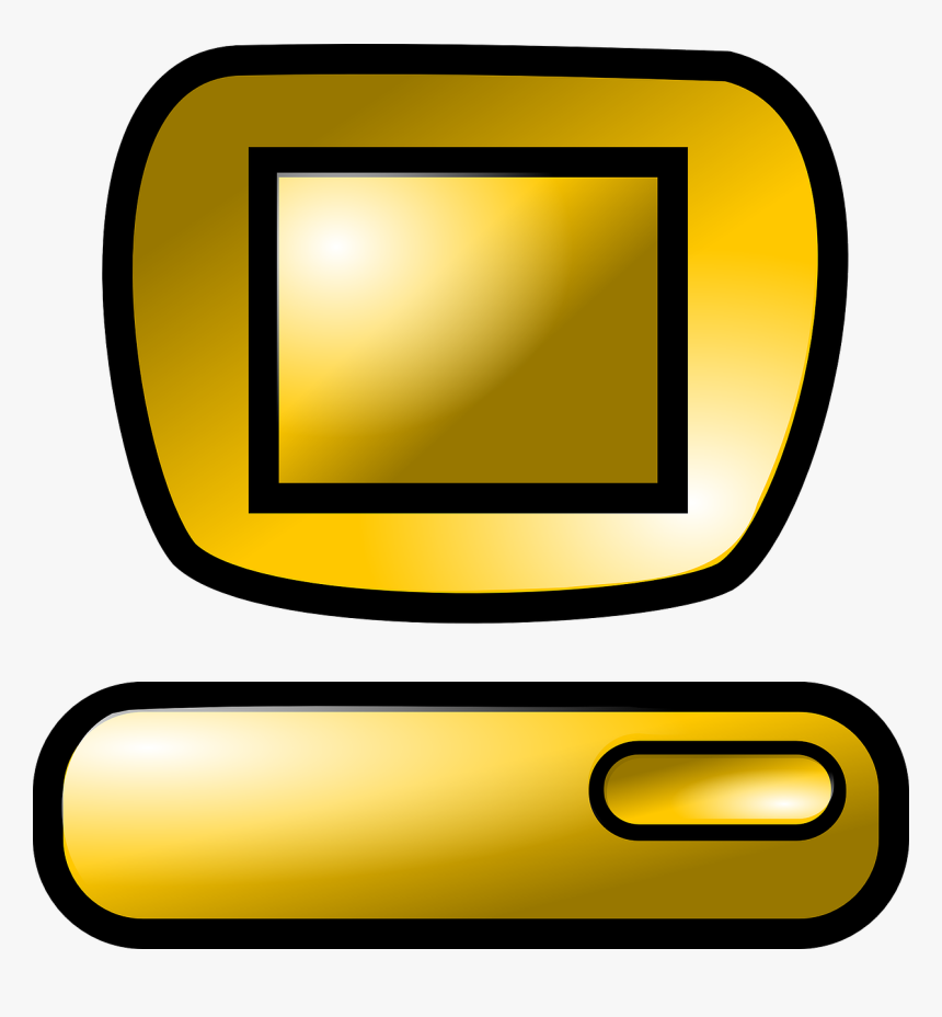 Gold Computer Icon Transparent, HD Png Download, Free Download