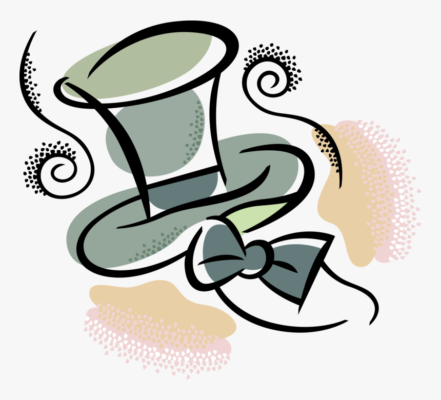 Vector Illustration Of Top Hat And Bow Tie Formal Wear, HD Png Download, Free Download