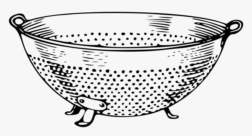 Fries Clipart Kitchen Tool - Colander Clipart Black And White, HD Png Download, Free Download