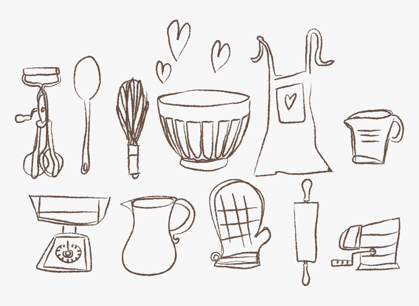 Clip Art Kitchen Utensils Drawing - Kitchen Utensils Drawing Png, Transparent Png, Free Download
