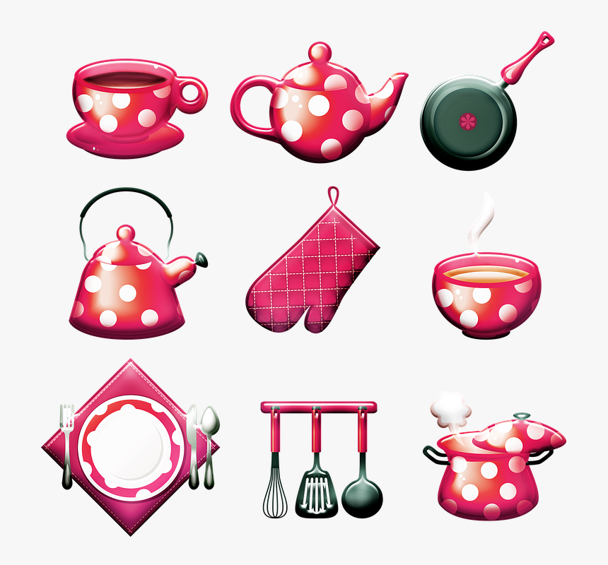 Kitchen Utensils, Coffee, Tea, Pot, Mitt, Oven Mitt - Cha De Cozinha Imagens, HD Png Download, Free Download