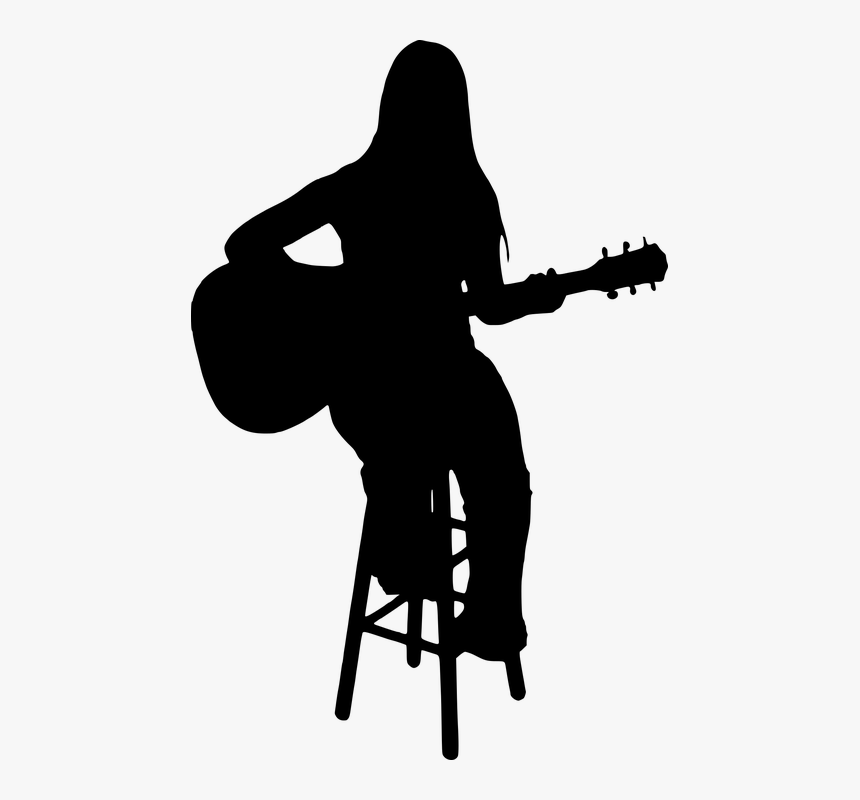 Transparent Guitarist Clipart - Girl Playing Guitar Silhouette Png, Png Download, Free Download