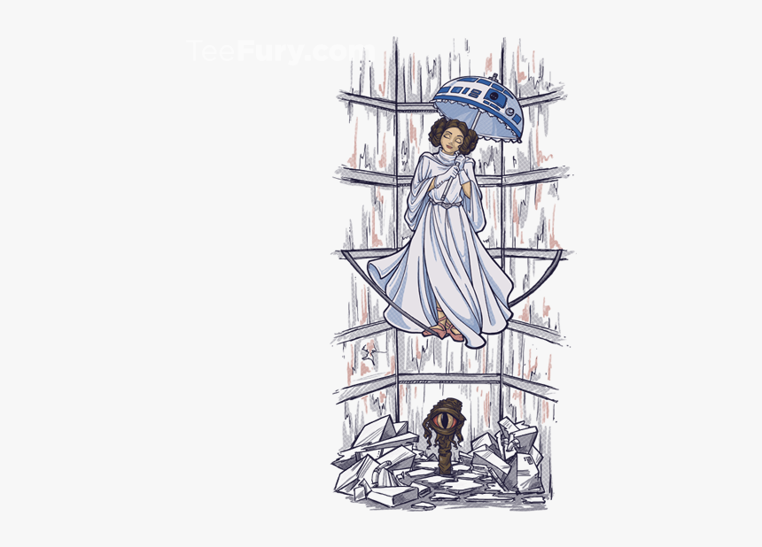 Star Wars Haunted Mansion Parasol Girl Mash-up T Shirt - Sketch, HD Png Download, Free Download