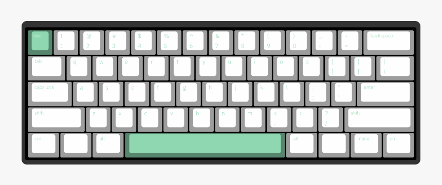 Minimal Mint By Cedar 61-key Custom Mechanical Keyboard - Originative Carbon Black, HD Png Download, Free Download