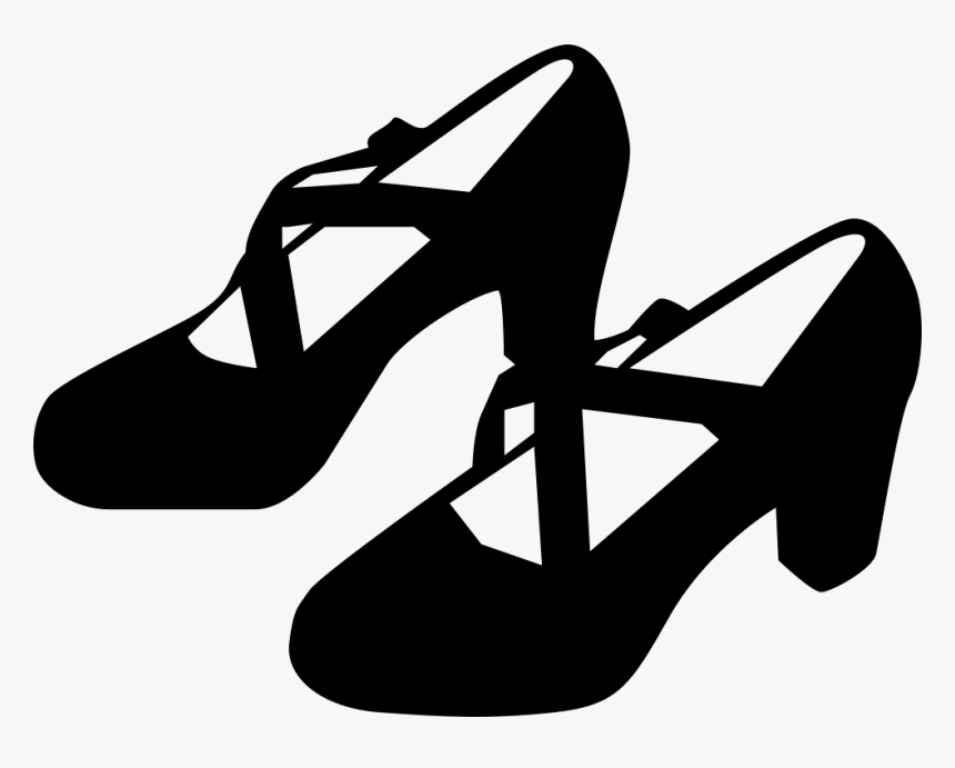 Flamenco Dance Black Female Shoes - Dance Shoes Of Silhouettes, HD Png Download, Free Download