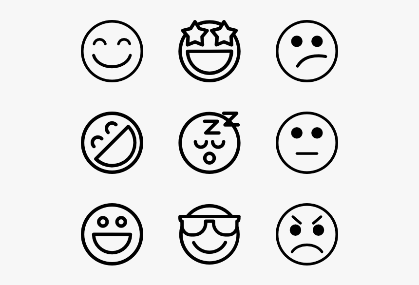 Emoticons - Emoji Clip Art Black And White, HD Png Download, Free Download