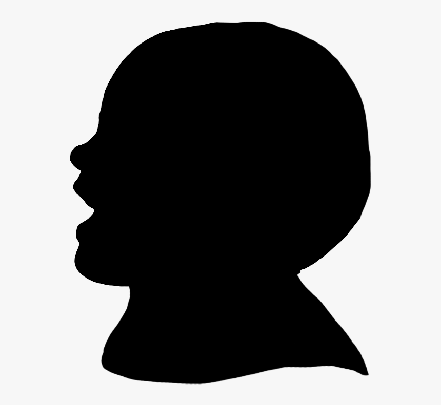 Laughing Toddler Silhouette - Side View Face Shadow, HD Png Download, Free Download