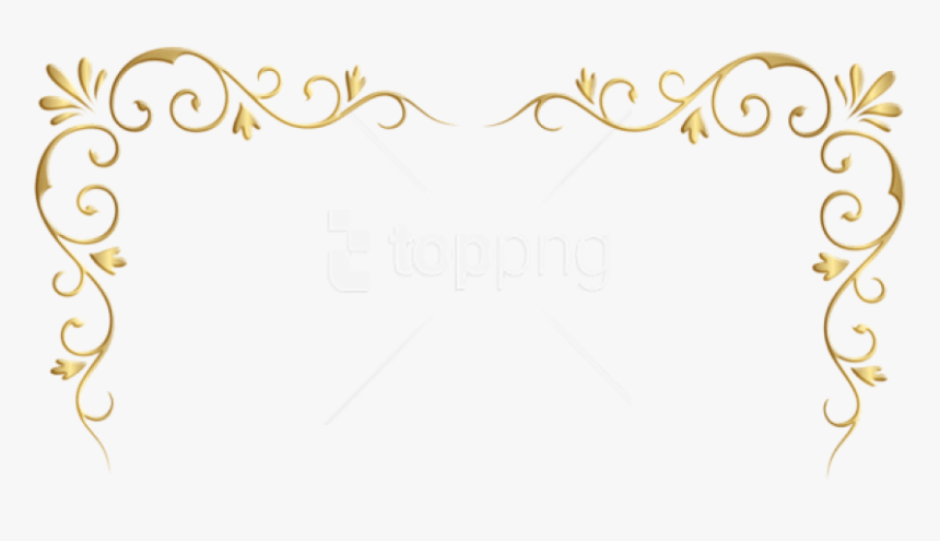 Text,line,clip Design - Transparent Gold Corner Border, HD Png Download, Free Download