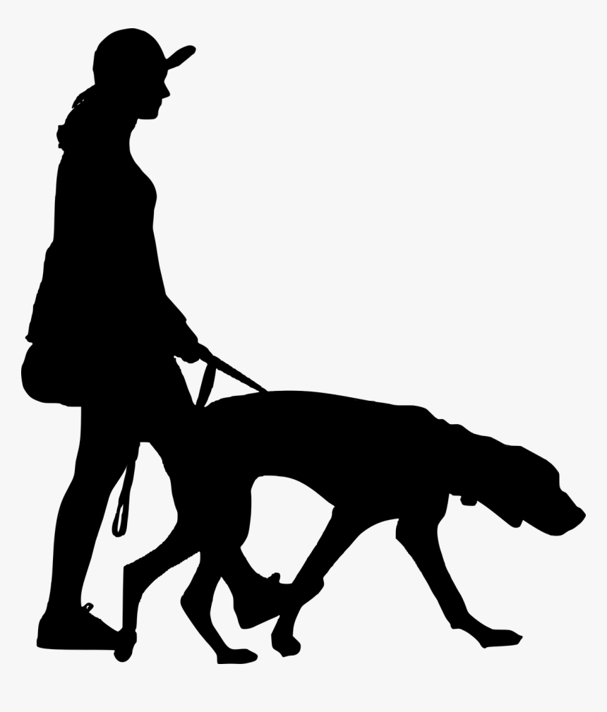 Silhouette, Walking, Dog, Women, People, Full - Walking People Silhouette Png, Transparent Png, Free Download