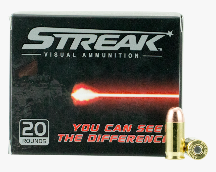 380 Auto Ammunition Streak 380100tmc-strk 100 Grain - Bullet, HD Png Download, Free Download