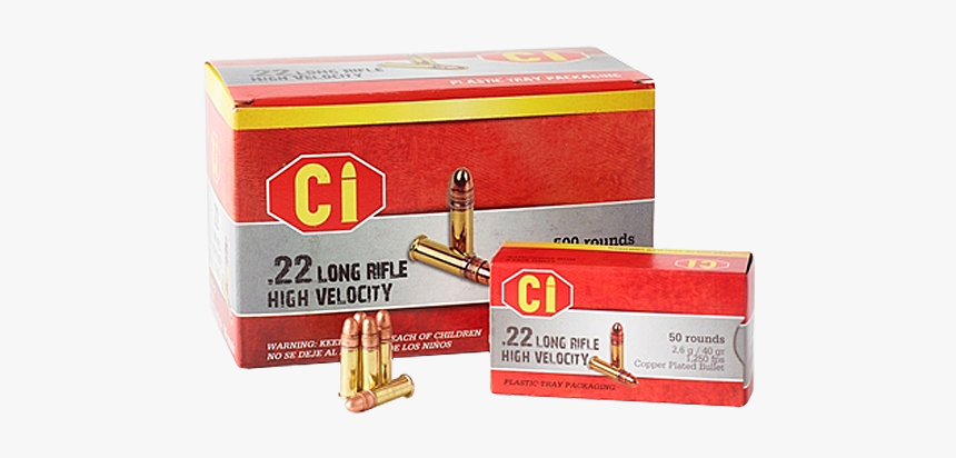 22lr 40grn Copper High Velocity Ammunition - Bullet, HD Png Download, Free Download