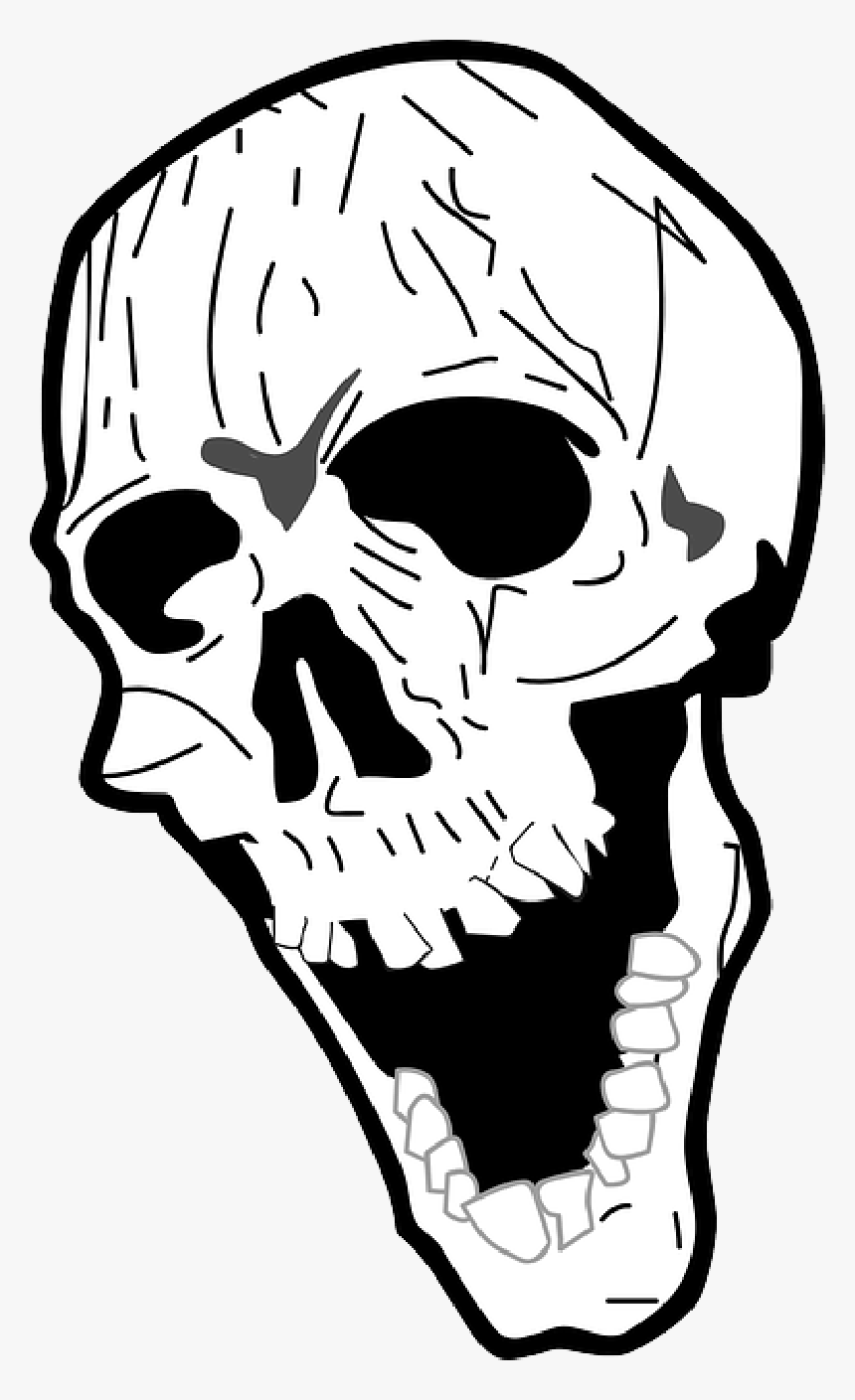 Skull, Nasty, Laughing, Bone, Death"s Head, Death - Sideways Skull, HD Png Download, Free Download