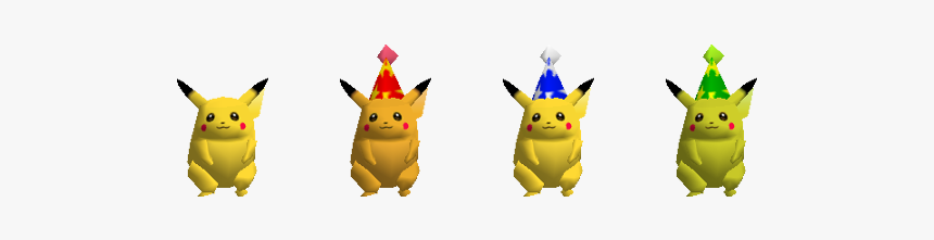 Alternate Skins For Pikachu In The Original "super - Party Hat Pikachu Smash, HD Png Download, Free Download