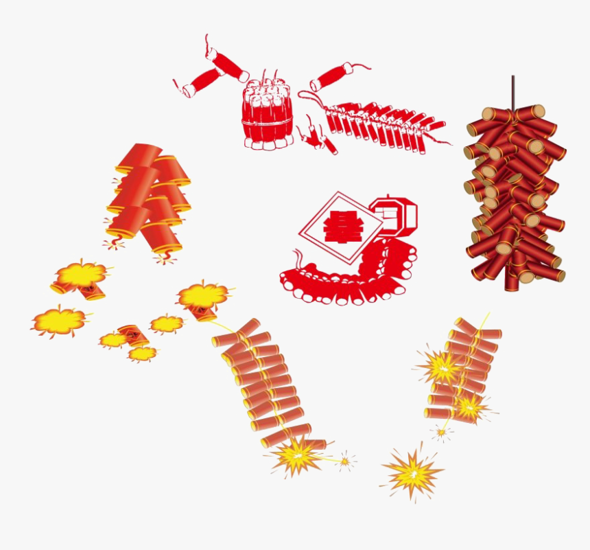 Chinese New Year Decoration - Chinese New Year Fireworks Png, Transparent Png, Free Download