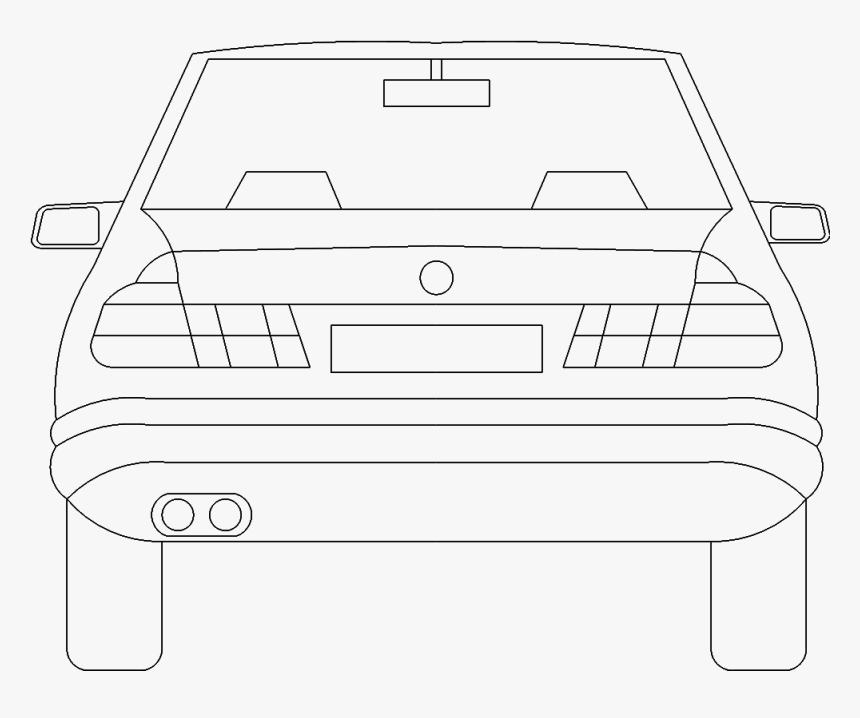 Car Cad Back Png - Png Car Drawing Back, Transparent Png, Free Download