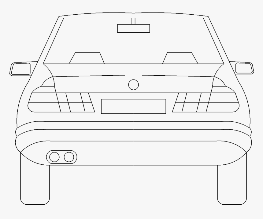 car back view drawing