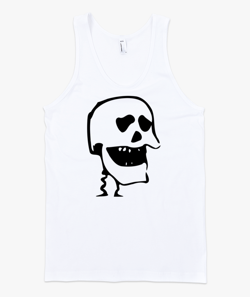 Laughing Skull Fine Jersey Tank Top Unisex By Itee - White Top Front Transparent Background, HD Png Download, Free Download