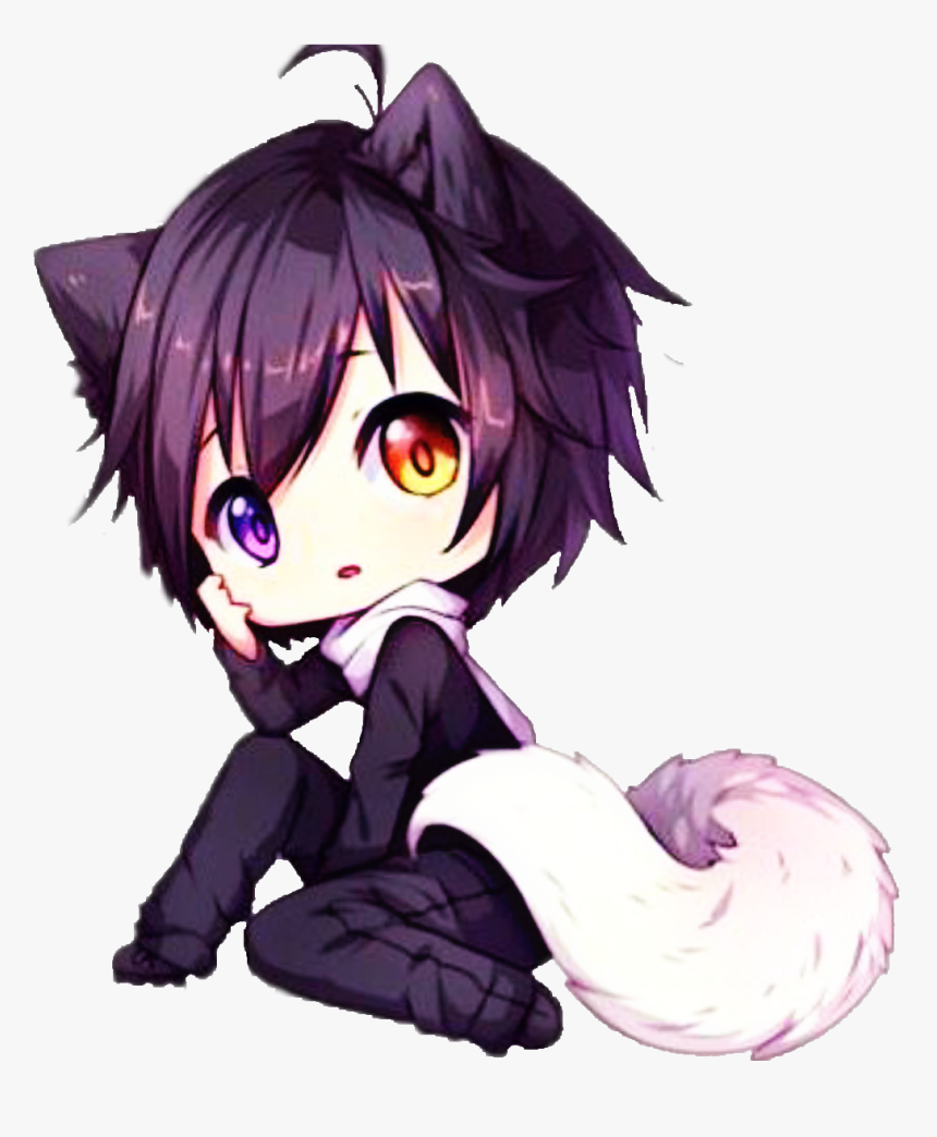 Chibi Dog Animeboy Boy Anime Cute Colorful Handpainted - Hyanna Natsu Male Chibi, HD Png Download, Free Download