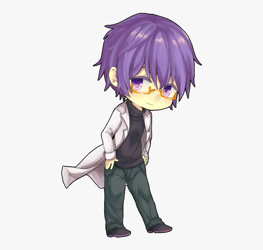 Transparent Anime Glasses Png - Anime Boy Purple Hair, Png Download, Free Download