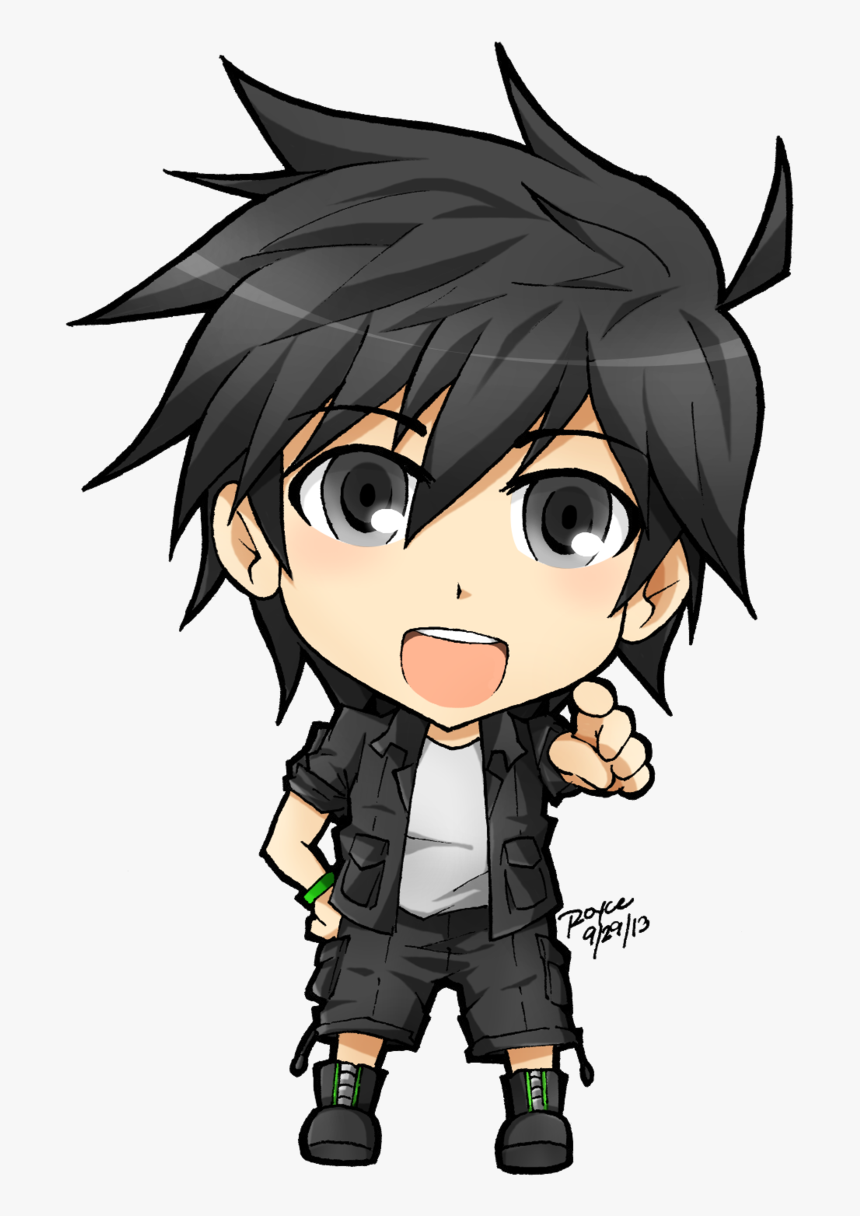 Manga Clipart Happy Boy Black Hair Anime Boy Hd Png Download