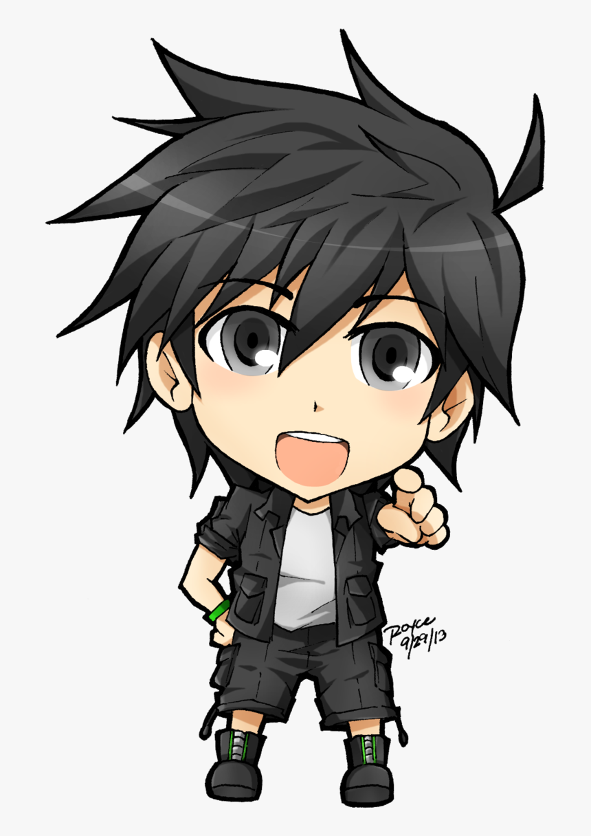 Manga Clipart Happy Boy - Black Hair Anime Boy, HD Png Download, Free Download