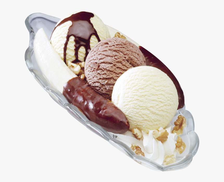 Milkshake Banana Split Sundae - Banana Ice Cream Png, Transparent Png, Free Download