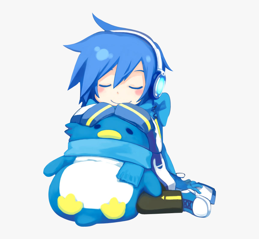 ##chibi #kawaii #cute #anime #guy #boy #penguin #blue - Kaito Vocaloid Png, Transparent Png, Free Download