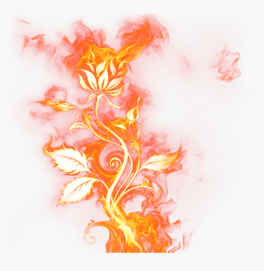 Animated Realistic Fire With Smoke On Transparent Background - Fire Flower Hd Png, Png Download, Free Download