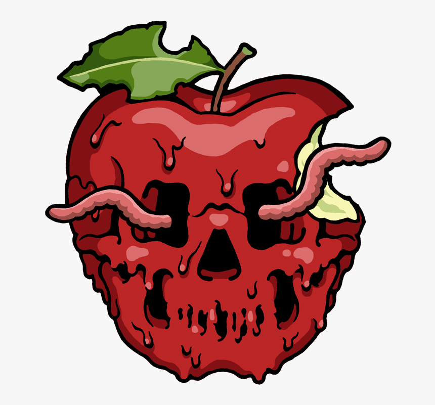 Rotten Apple Banner Royalty Free Download - Skull, HD Png Download, Free Download
